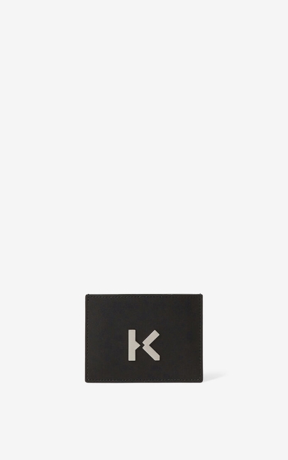 Kenzo Women Kenzo K Leather Card Holder Black